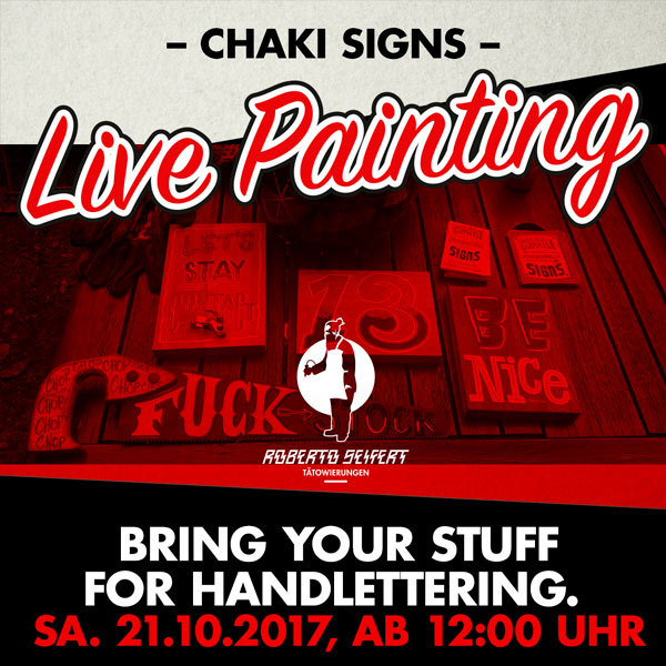 Roberto Seifert Tätowierungen – Live Painting – Chaki Signs